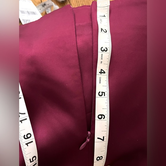 NWT Mango Burgundy Back Zip Size 40 Skirt - Picture 4 of 4